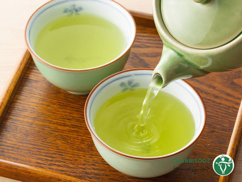 فنجان دمنوش چای سبز تازه دم شده